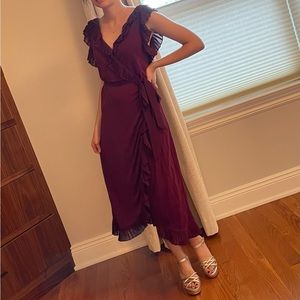 Tory Burch Whitney Pleated Ruffle Wrap Dress